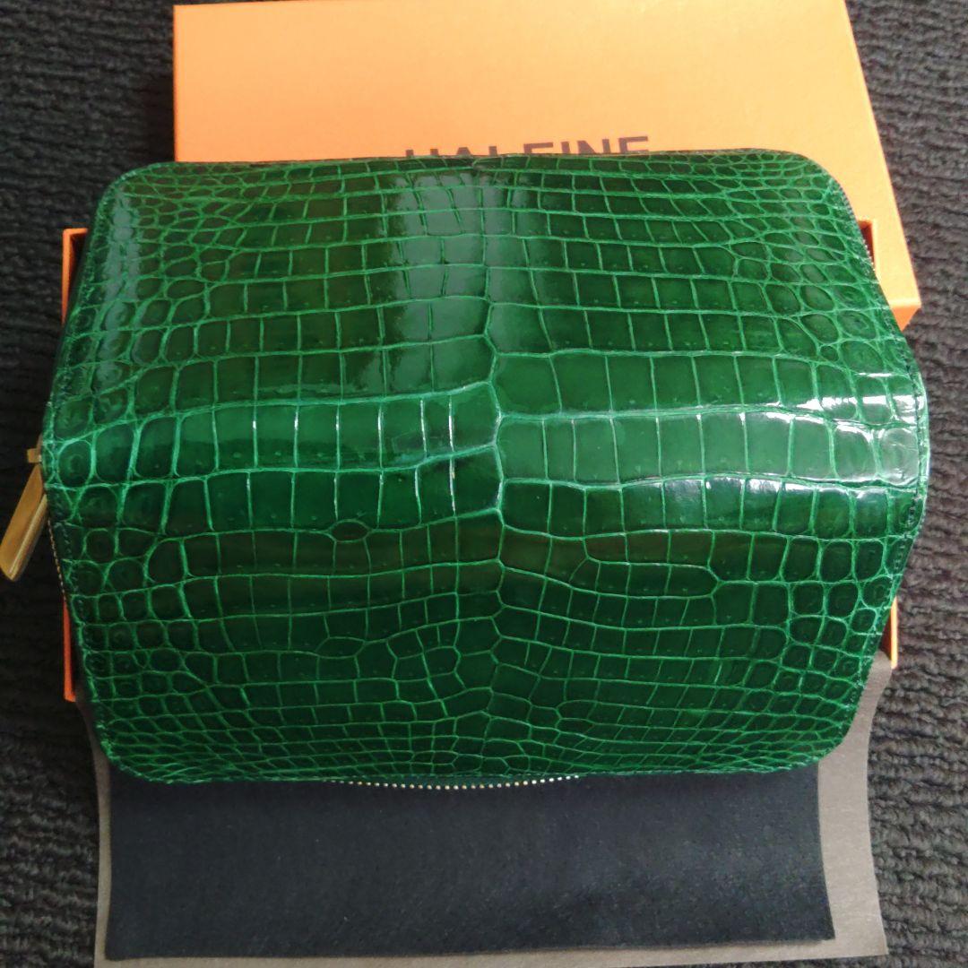 ナイルクロコダイル 財布 グリーン　定価107800円