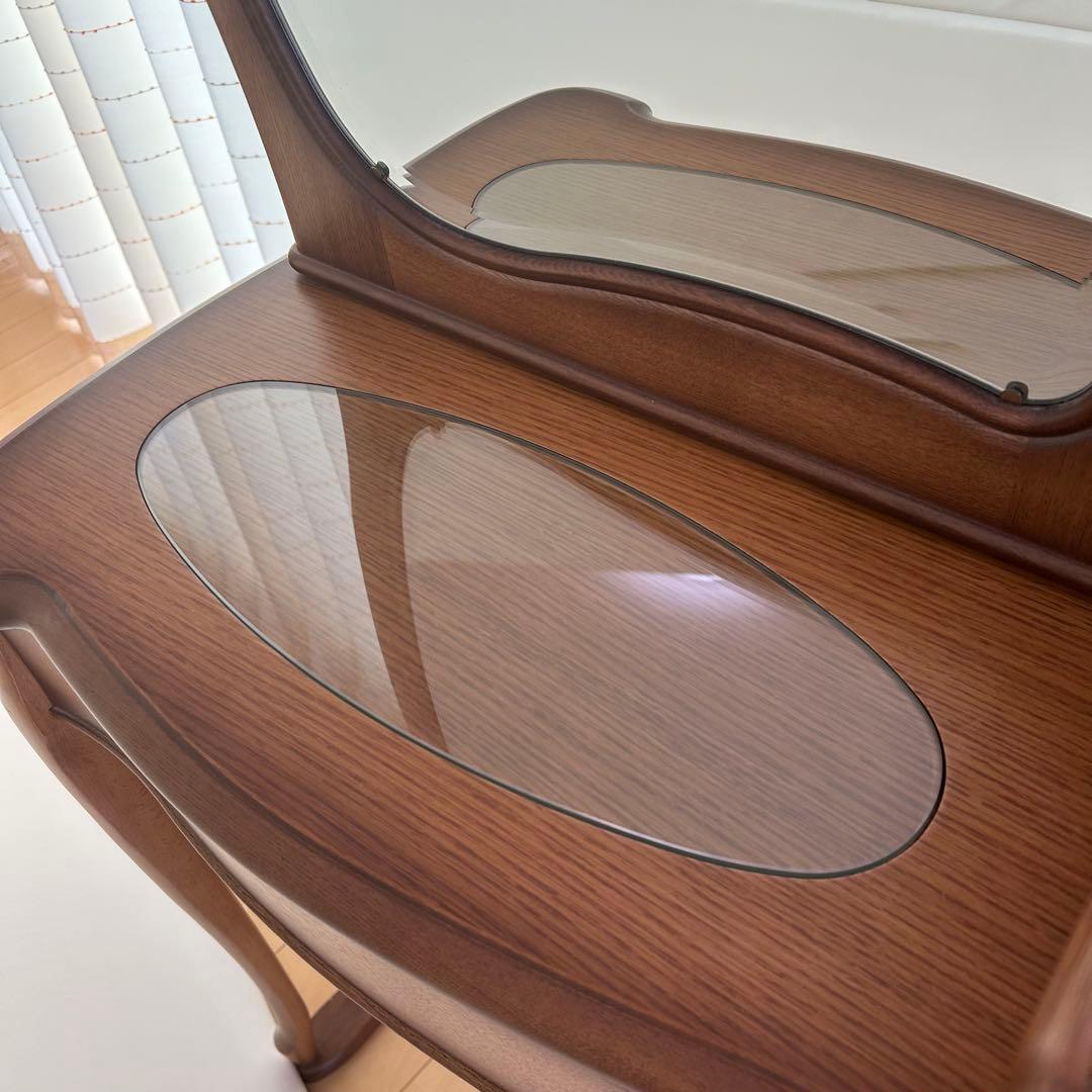 猫脚ドレッサー　高級　アンティーク　レトロランプ付　開き鏡　ヨーロピアンイタリア