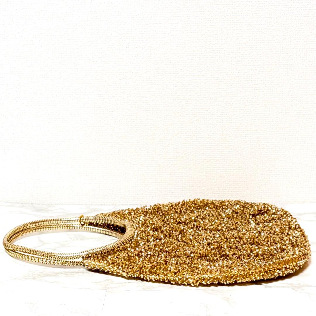 極美品⭐️ANTEPRIMA アンテプリマ ワイヤーバッグ ラウンド縦型 ゴールド