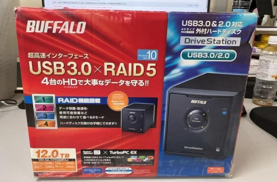BUFFALO 外付けハードディスク 12TB 未使用に近い 動作確認済み