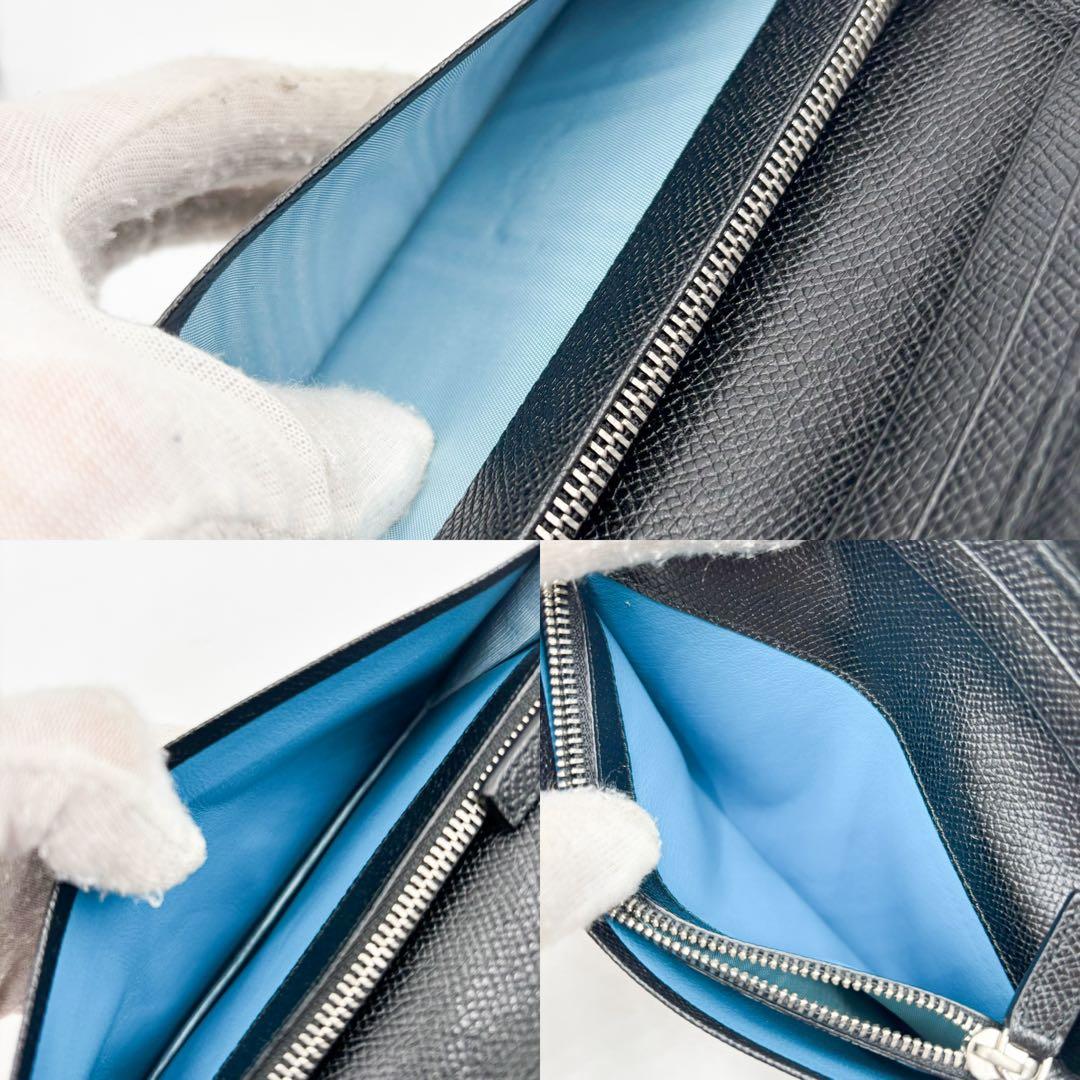 【美品】ブルガリ　長財布 ブルガリマン サフィアーノレザー サークルロゴ