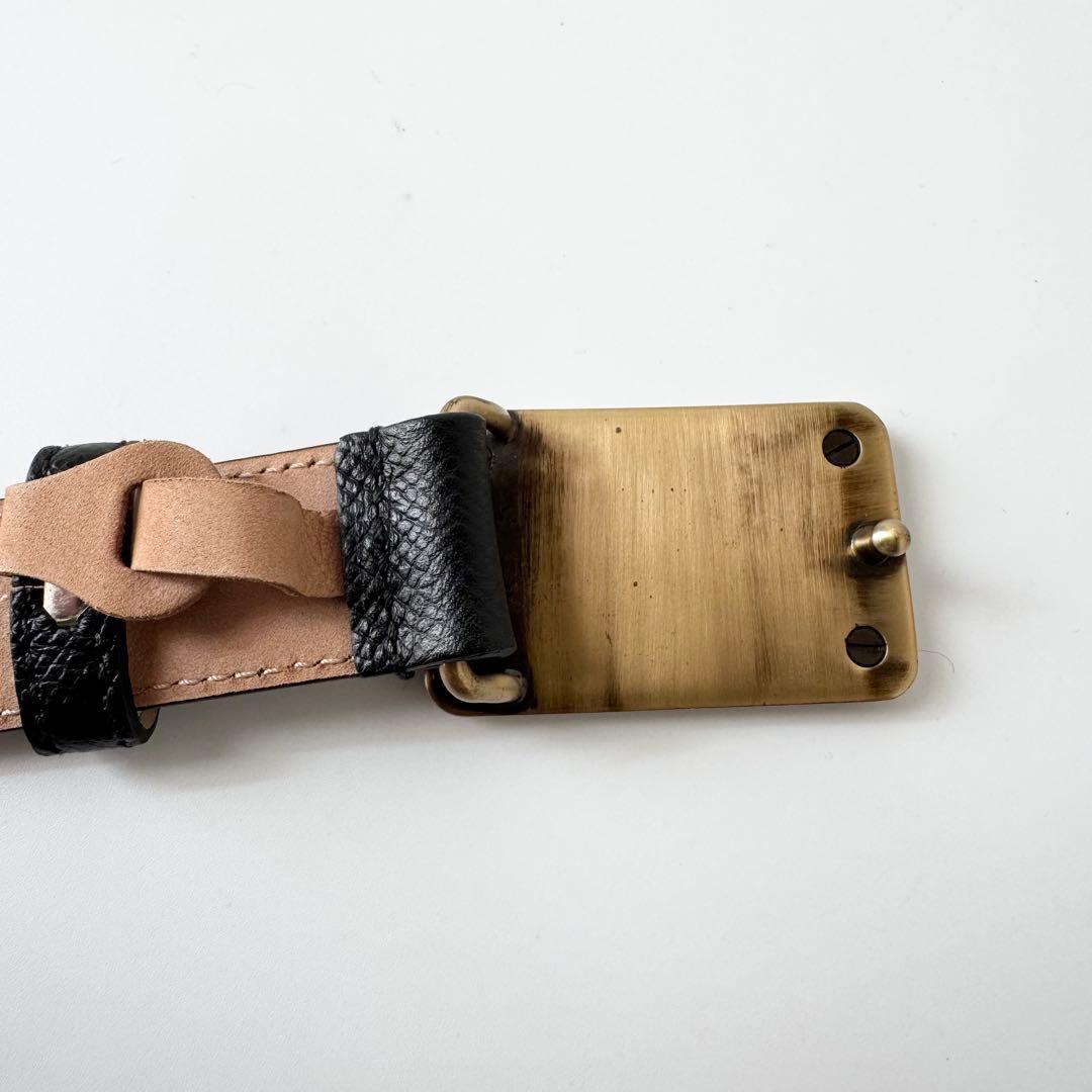 【極美品】ドルチェ&ガッバーナ ベルト ゴールドプレート メンズコレクション 黒