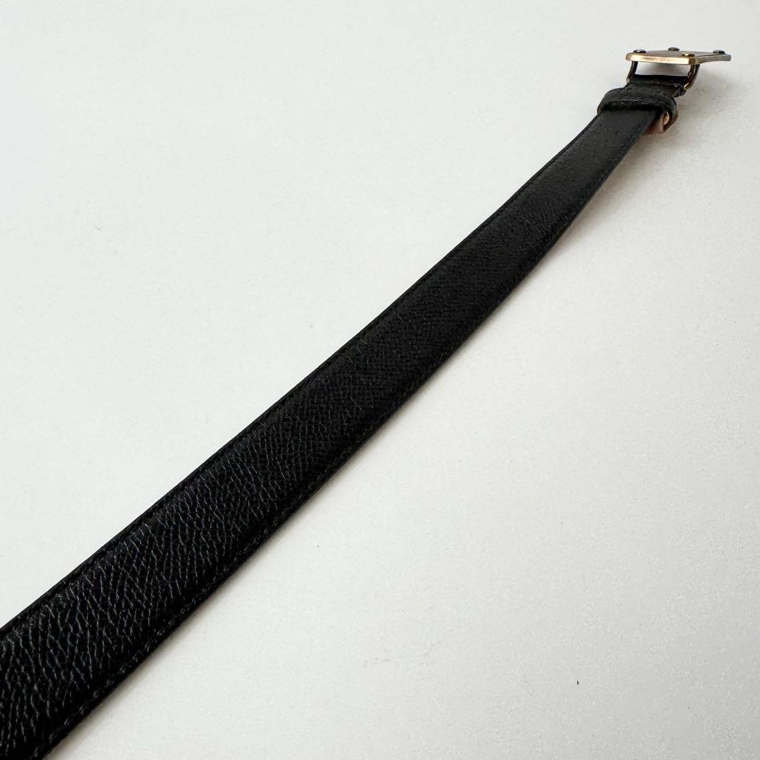 【極美品】ドルチェ&ガッバーナ ベルト ゴールドプレート メンズコレクション 黒