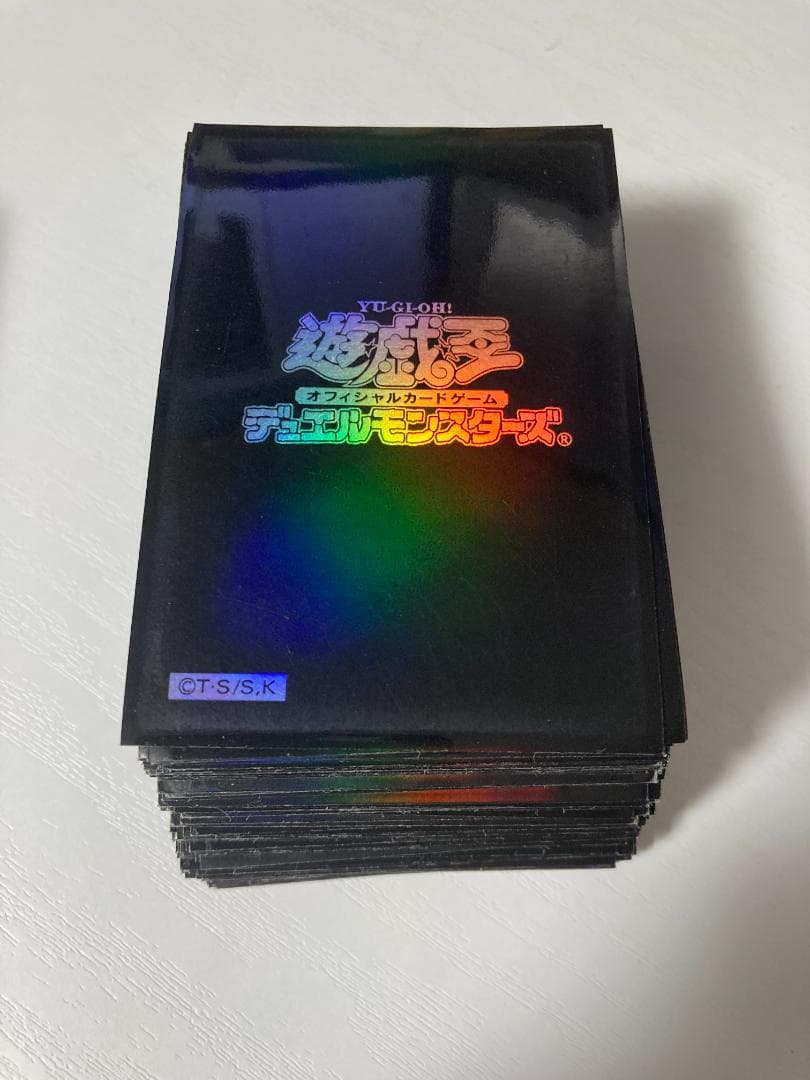 遊戯王 絶版 公式 スリーブ 100枚 初期ロゴ 黒 ブラック　プロテクター