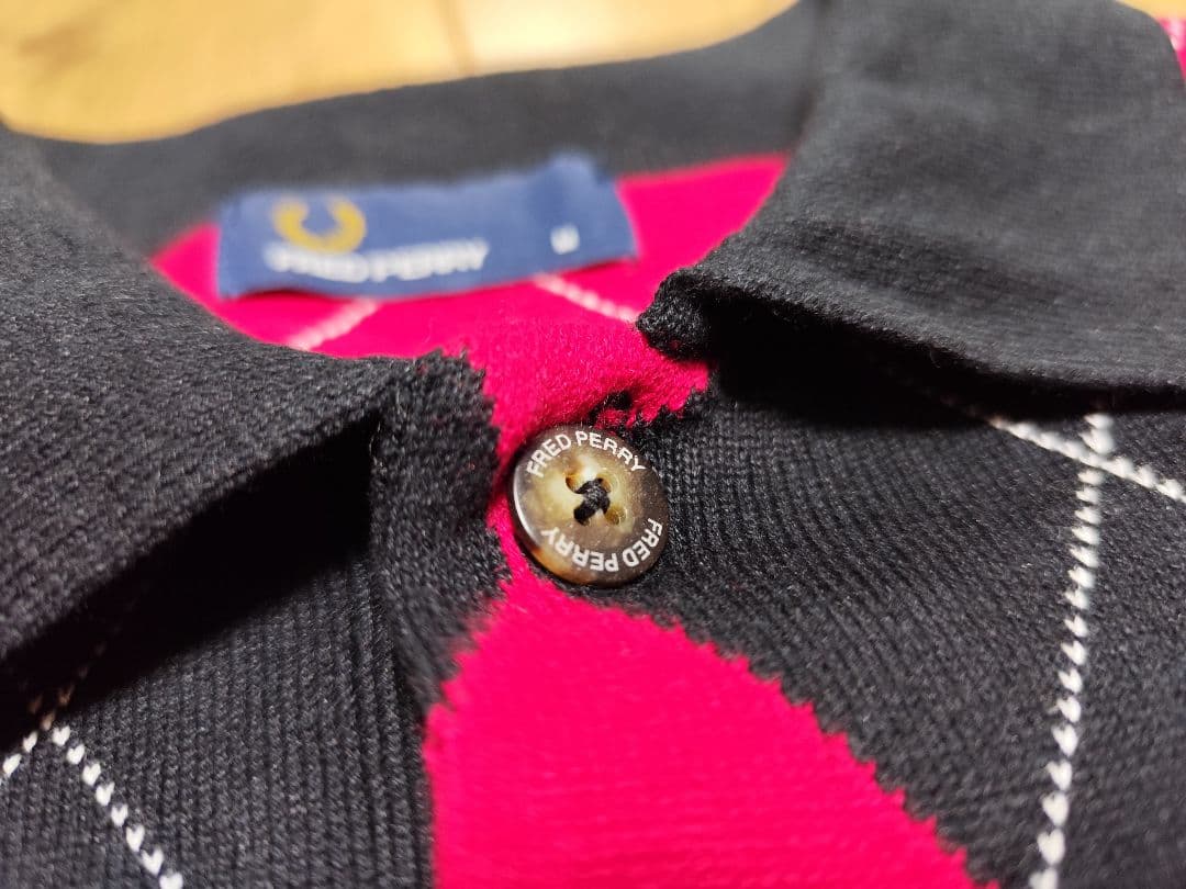 FRED PERRY M フレッドペリー ニット セーター アーガイル柄 ロゴ