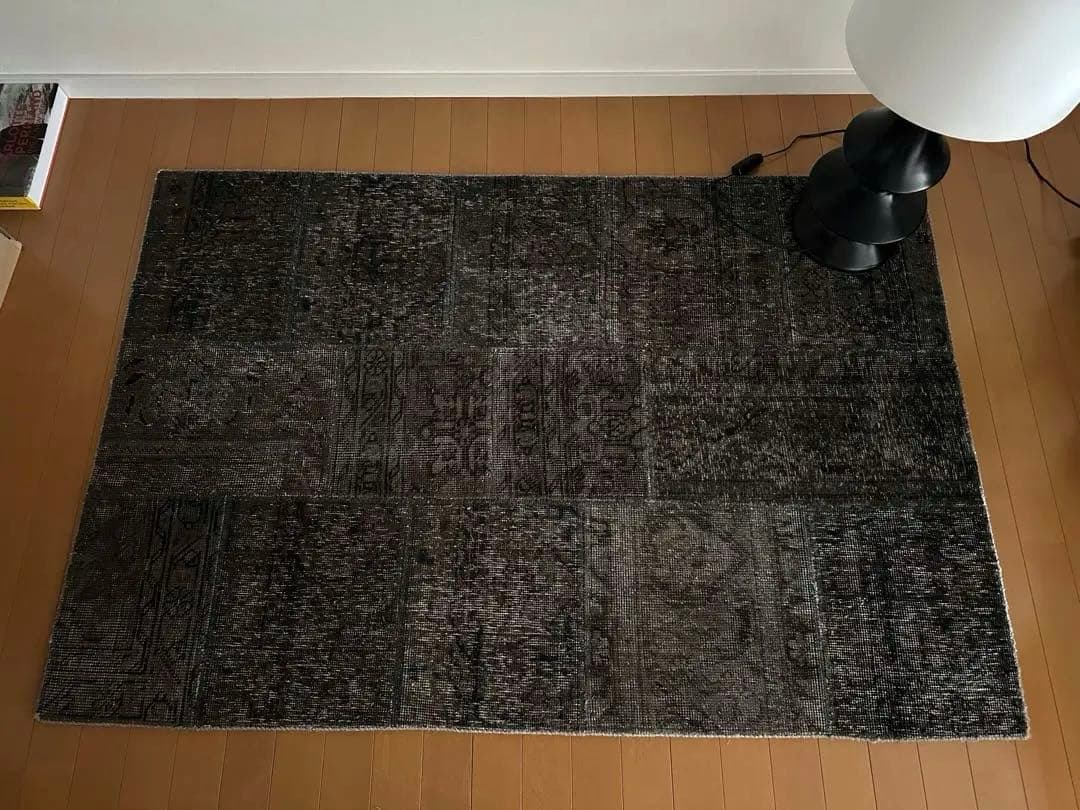 ビンテージ ラグ パッチワーク トルコ ペルシャ絨毯 ブラウン グレー グリーン