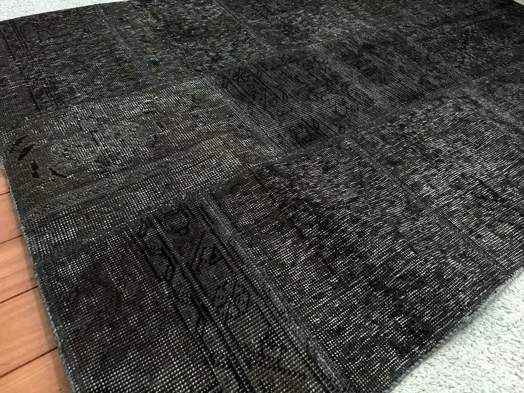 ビンテージ ラグ パッチワーク トルコ ペルシャ絨毯 ブラウン グレー グリーン