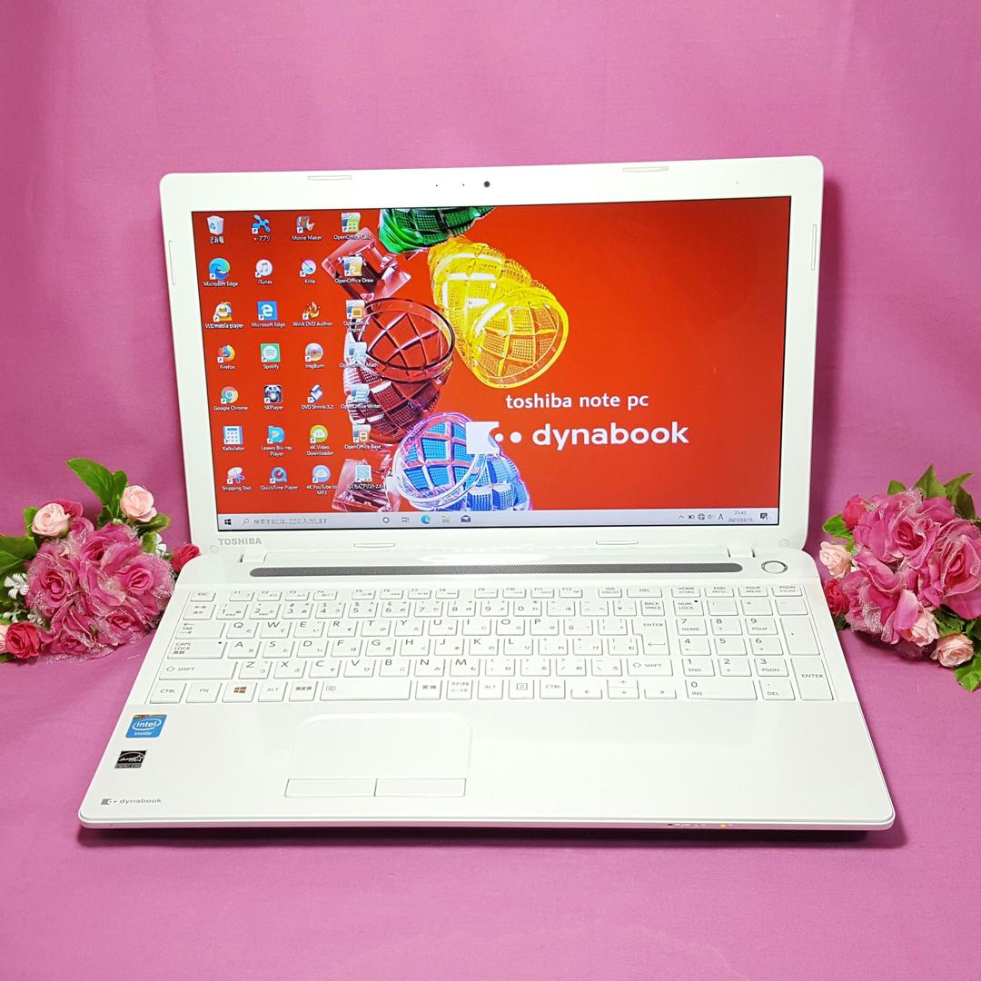 東芝✦ホワイト✦dynabook✦Wi-Fi✦カメラ✦新Win10✦メモリ4G