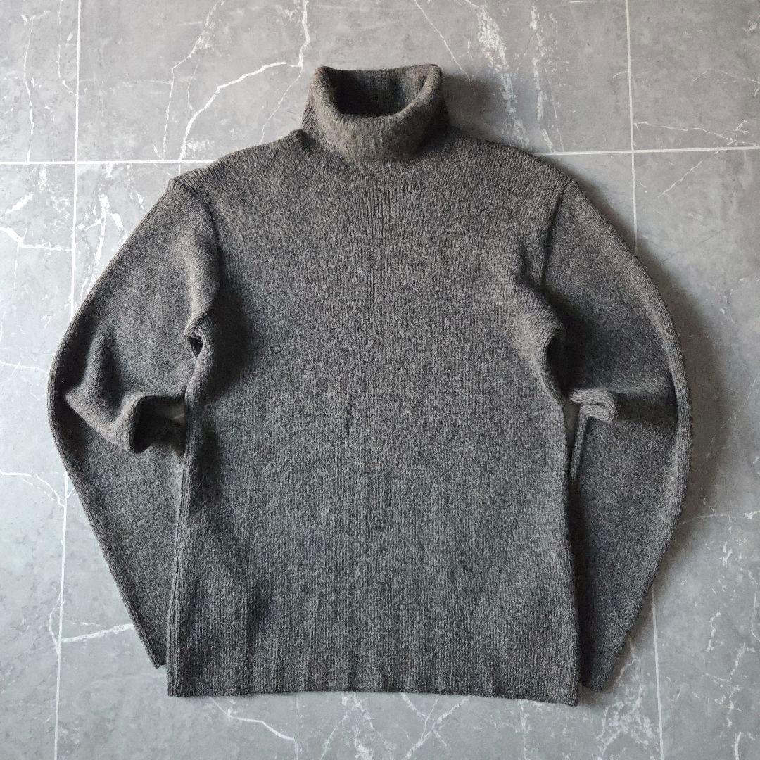 ​希少 仏製 アニエスベーオム タートルネックニット 2 グレー ベビーアルパカ