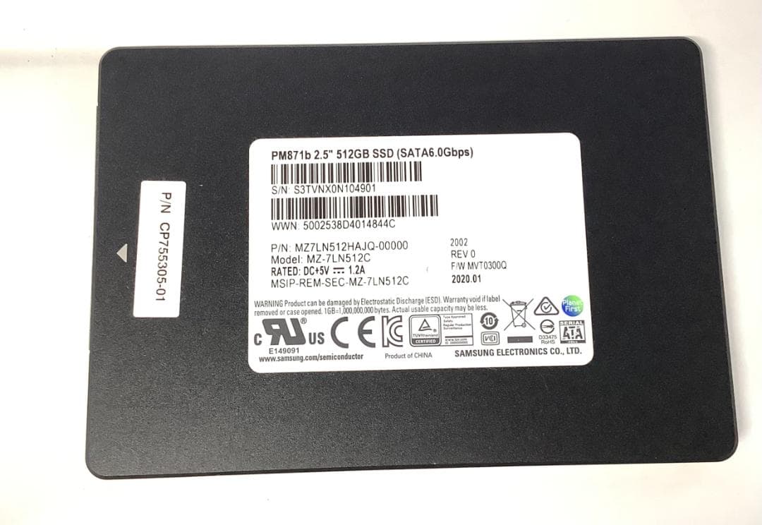 ②-WA336 SAMSUNG SATA 512GB 2.5 SSD 1点