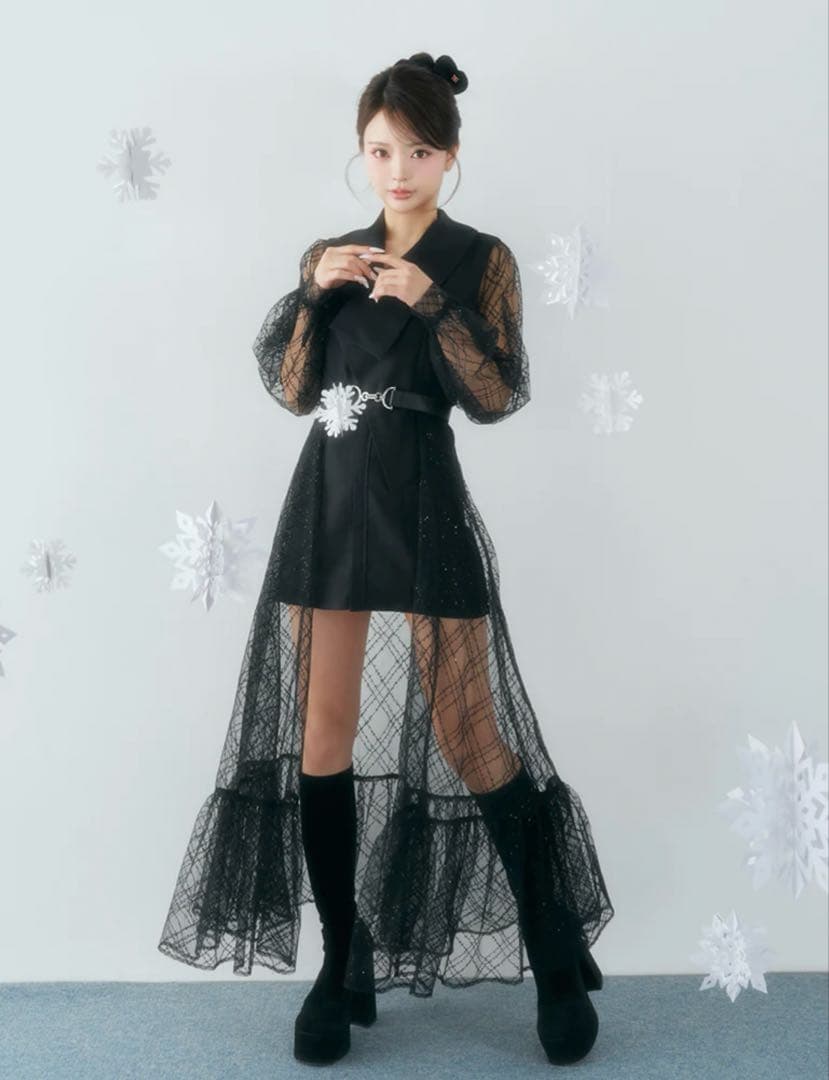 Darich スパンコールシアー2Wayワンピース ブラック