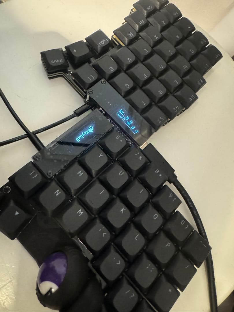 ああべ　keyball61 左手ボール　黒仕様