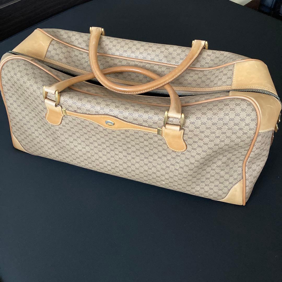 GUCCI ボストンバッグ ベージュ キャンバス・レザー