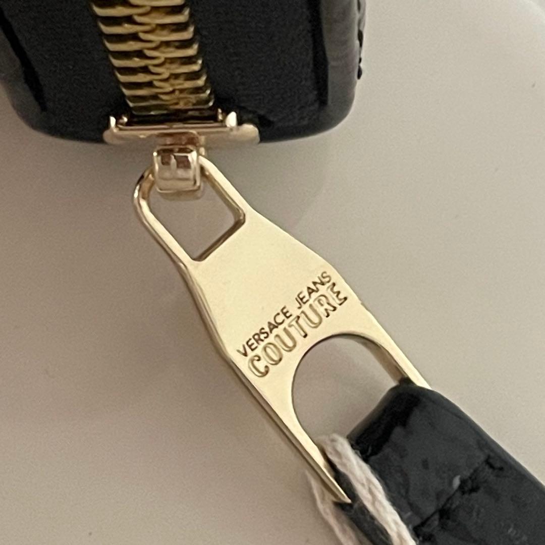 【たぬきです】　ヴェルサーチェジーンズクチュール ブラック 長財布