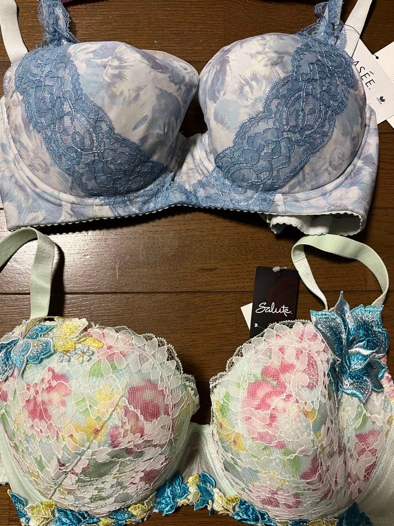花柄レースブラジャー 3点セット　G80