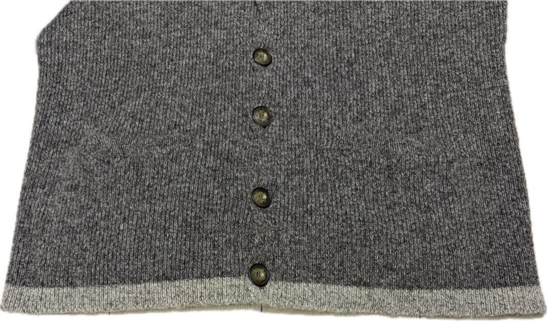 JAMIESON'S スコットランド製　グレー 襟付きカーディガン L