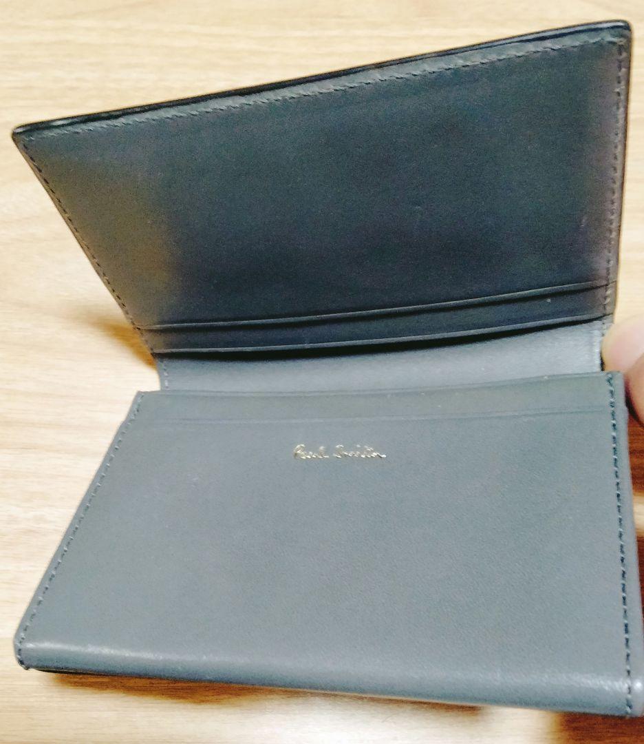 ポールスミス　コードバン　名刺入れ　ブラック × グレー