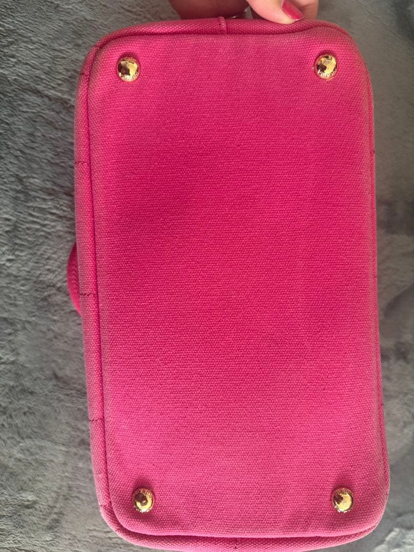 PRADA ピンク ハンドバッグ キャンバス