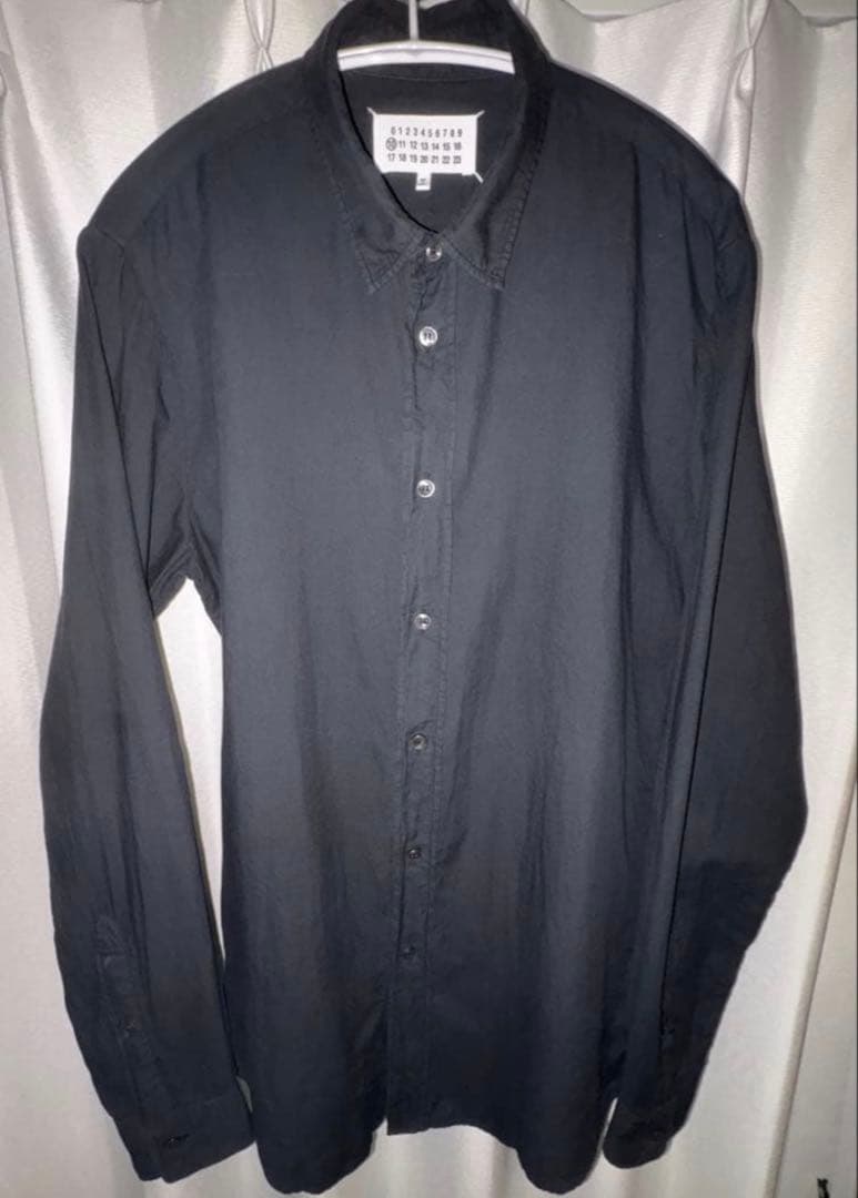 13SS メゾンマルタンマルジェラ 定番 ベーシックシャツ46 ブラック