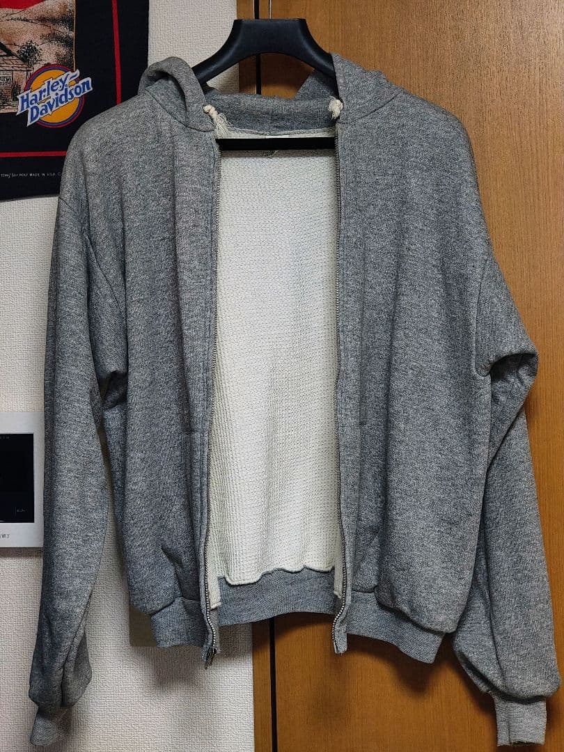 60s 裏サーマル ジップパーカー USA製 霜降り 46 XL