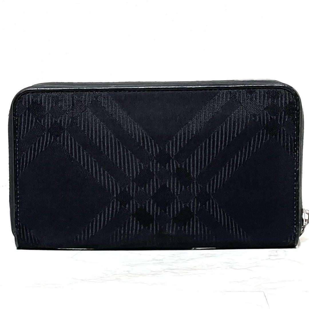 極美品☆BURBERRY バーバリー チェックジャカード 長財布 オーガナイザー