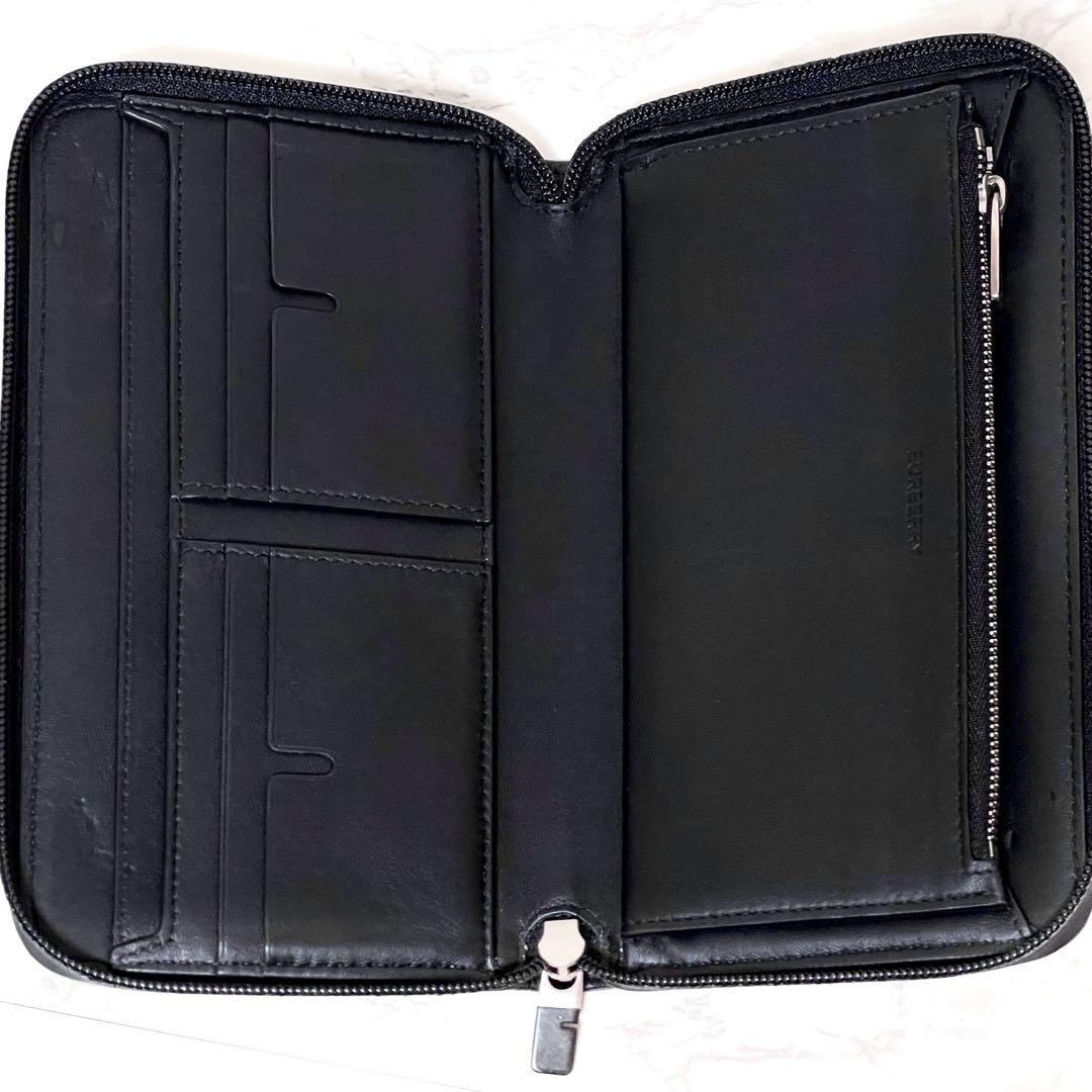 極美品☆BURBERRY バーバリー チェックジャカード 長財布 オーガナイザー