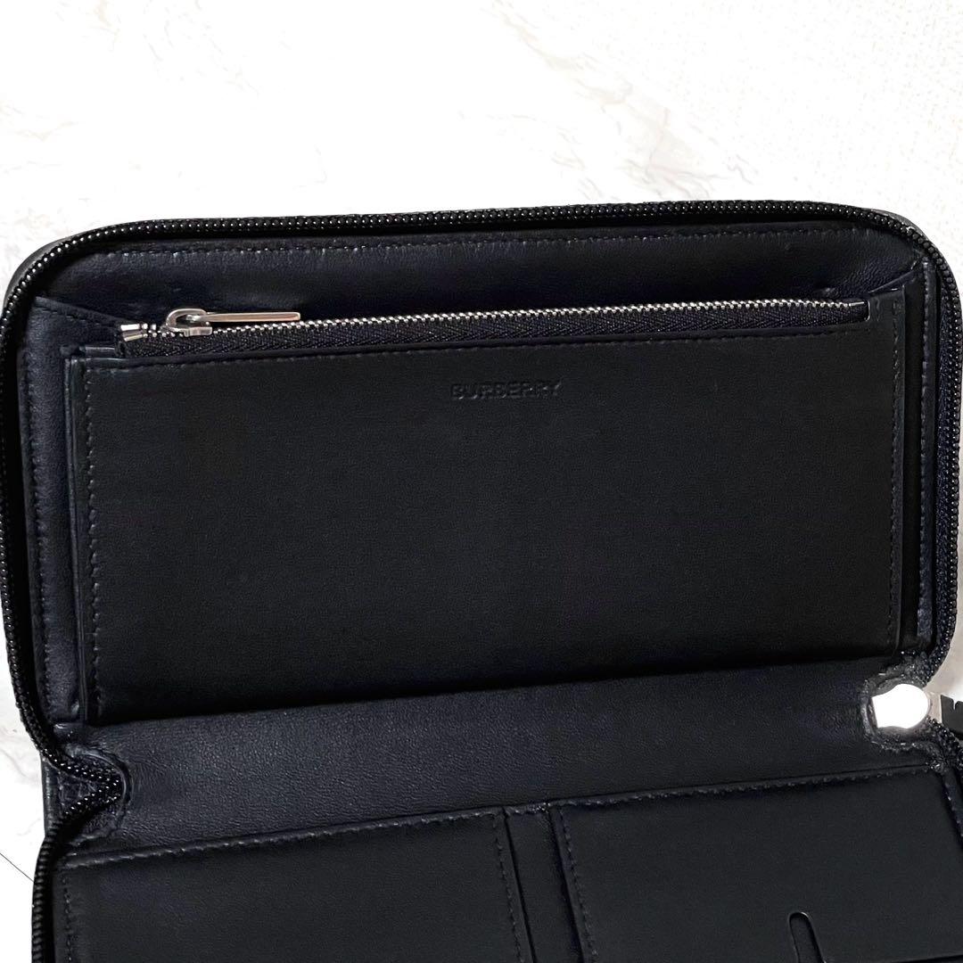 極美品☆BURBERRY バーバリー チェックジャカード 長財布 オーガナイザー