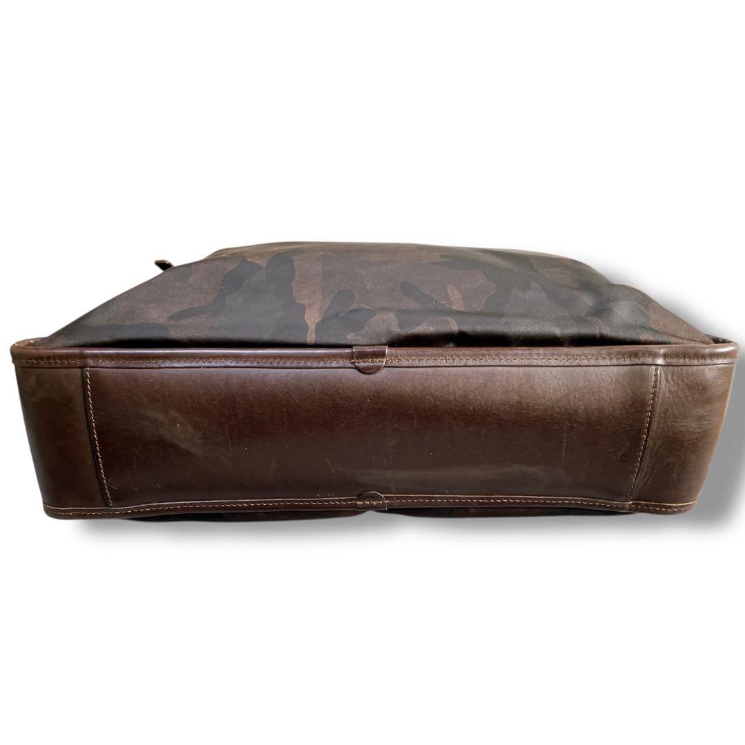フェリージ イタリア製 A4収納可 カモフラ柄 ブリーフケース ブラウン