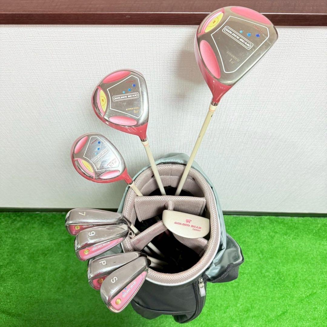 くりーむレディース ゴルフクラブ8本セット ピンク GOLDEN BEAR