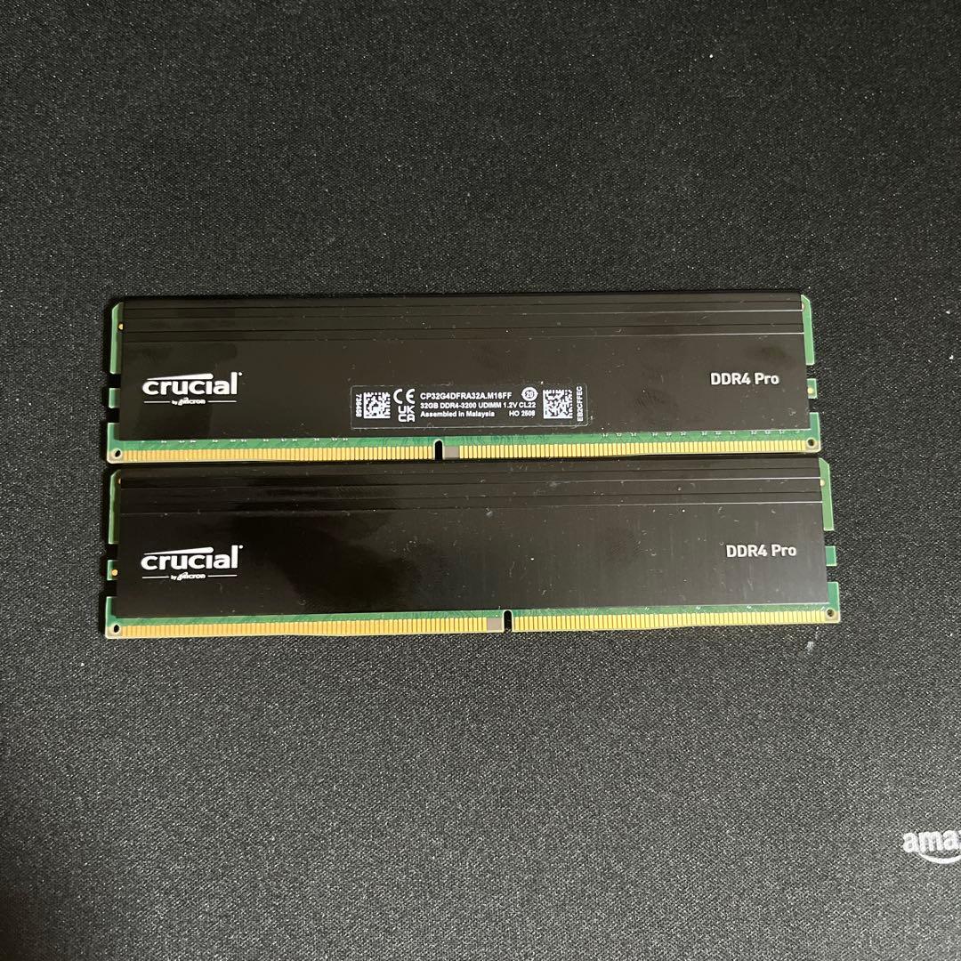crucial DDR4 Pro 25600 メモリ32gb×2枚 64gb