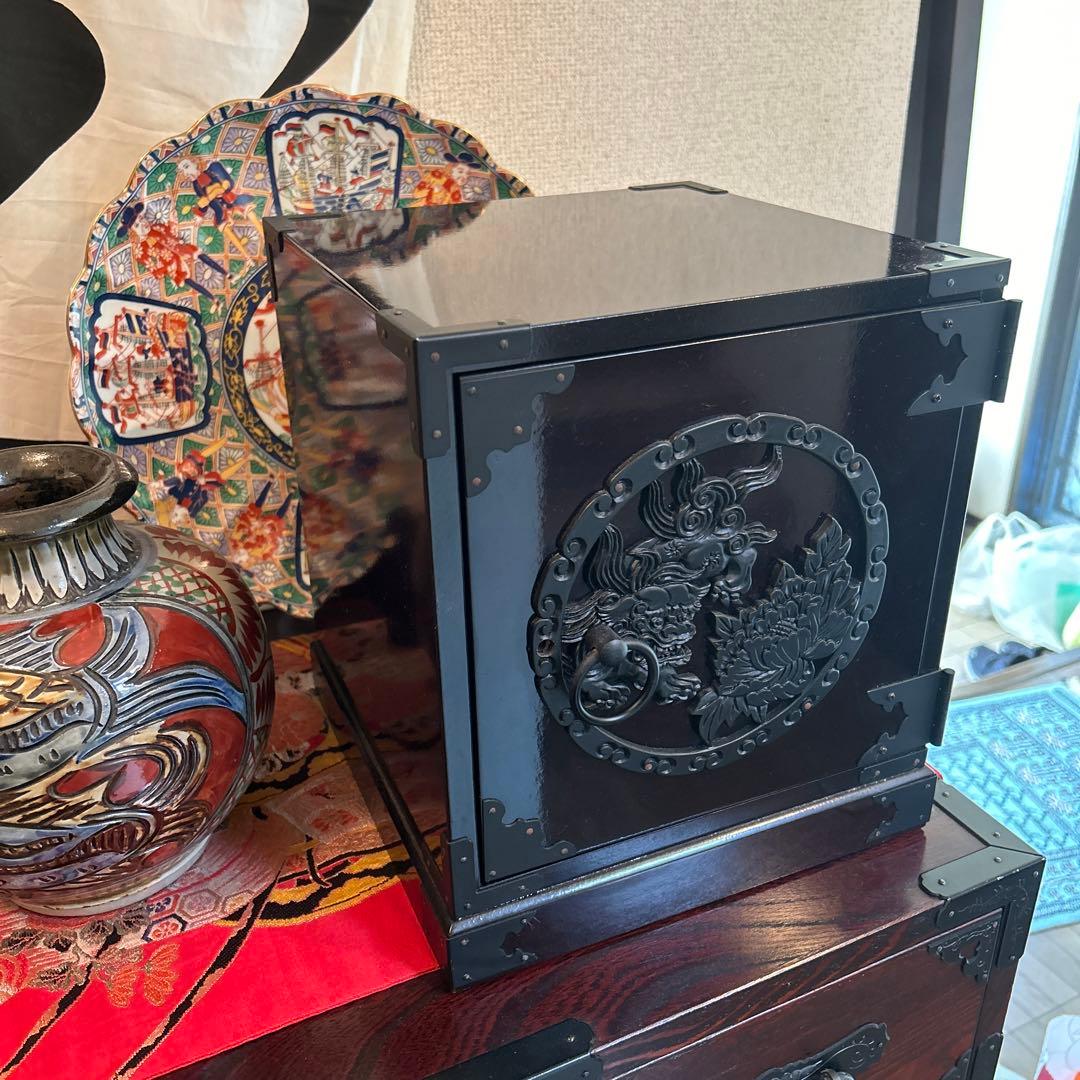 仙台箪笥風、木製引き出し3段、