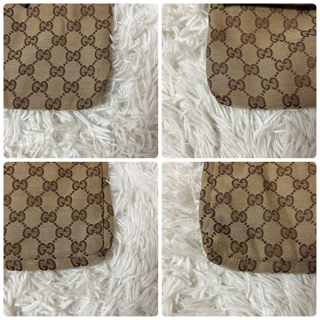 GUCCI グッチ GGキャンバス シェリーライン ボディバッグ ベージュ