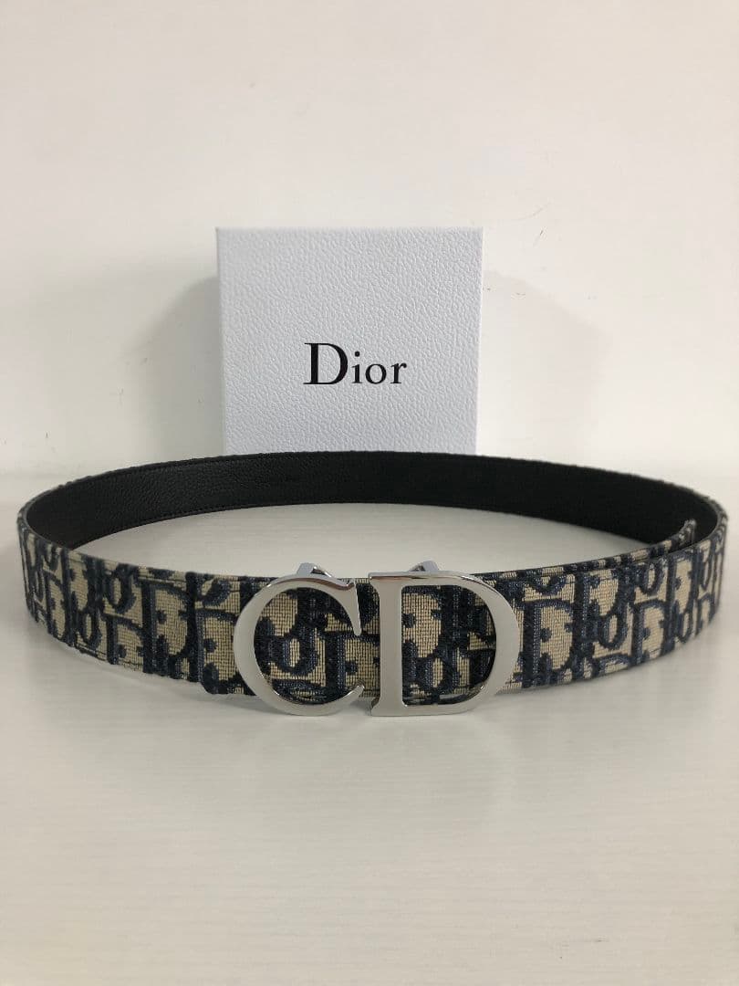 Dior ディオール　ベルト　ＣＤロゴ　EUR90 ネービーブルー 綺麗