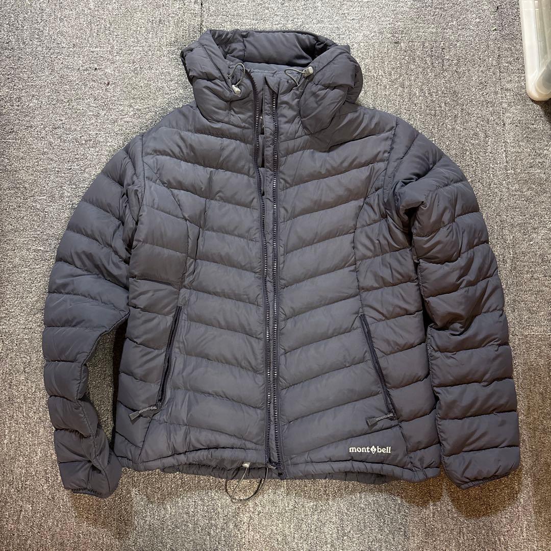 mont-bell フード付きダウンジャケット M ダークグレー