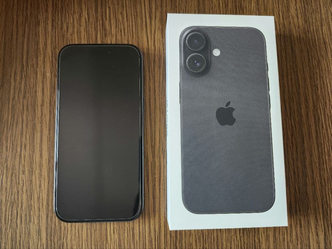 美品 iPhone16 128GB ブラック+ガラスフィルム