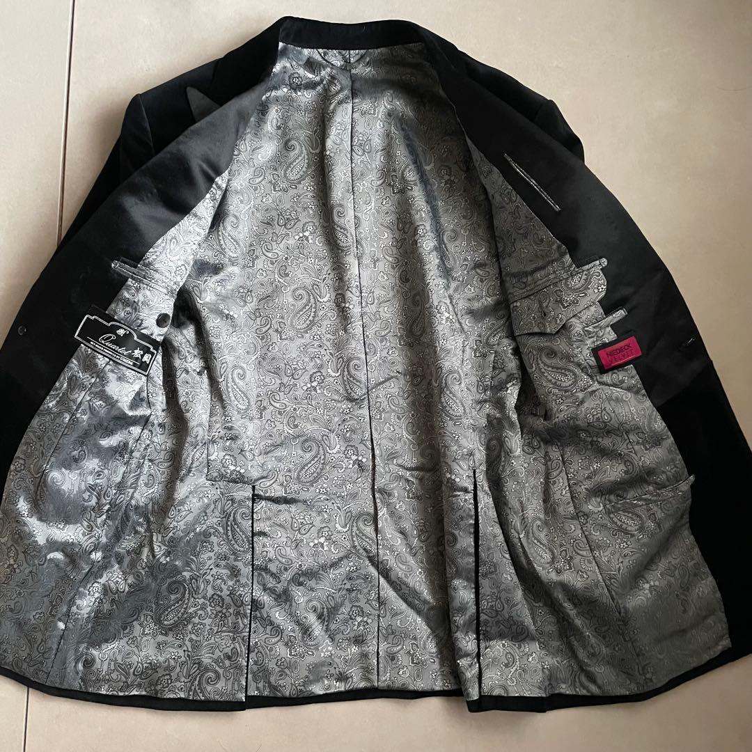 Quartet UMEDA オーダージャケット ベロア 裏地ペイズリー ブラック