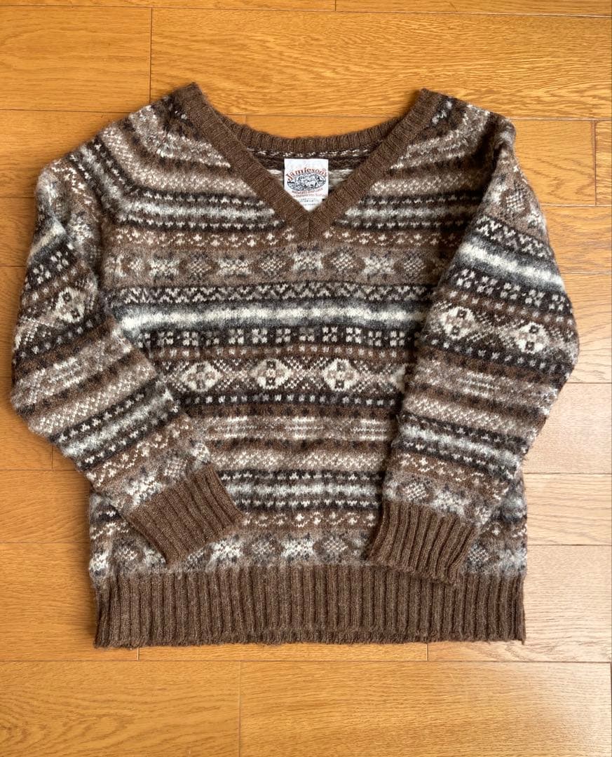 【極美品】Jamieson's ジャミーソンズ フェアアイル Vネックセーター