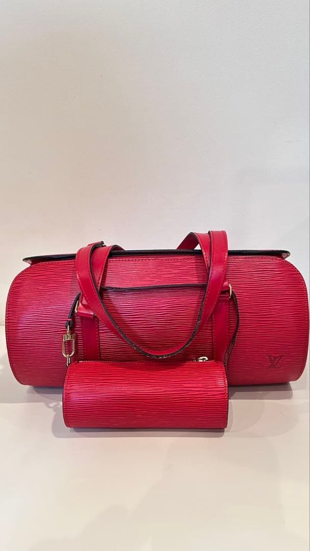 Louis Vuitton エピレザー ハンドバッグ レッド