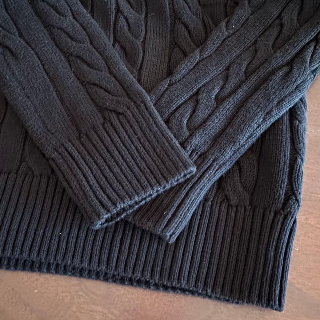 黒S【新品タグ付】POLO ラルフローレン コットン ケーブル セーターメンズ