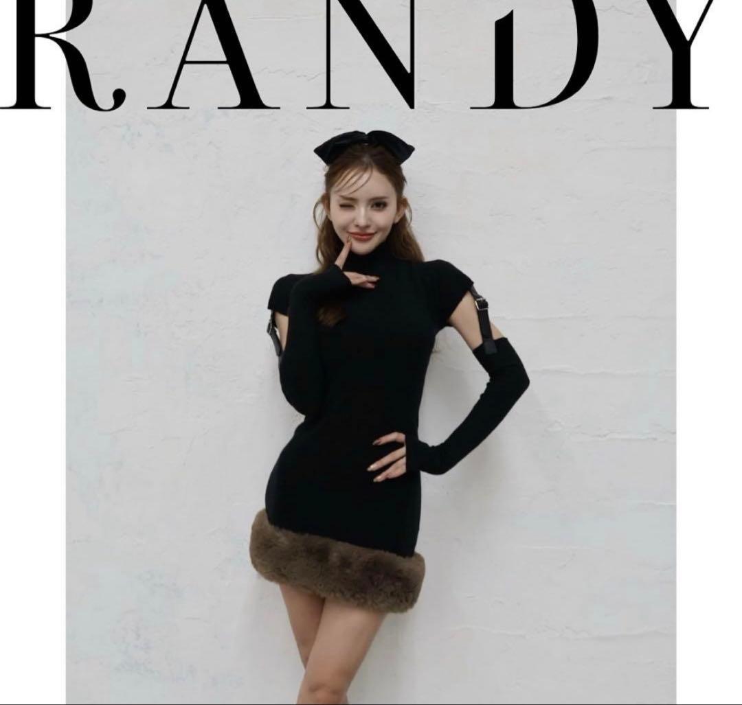 Belted fur knit dress Randy ワンピース