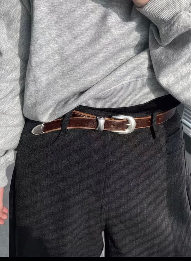 OUR LEGACY 2cmベルト サイズ70 ブラウン