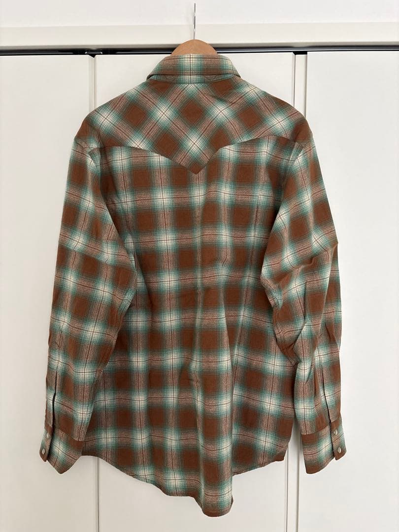 トップス UNUSED 20AW ombre check western shirt