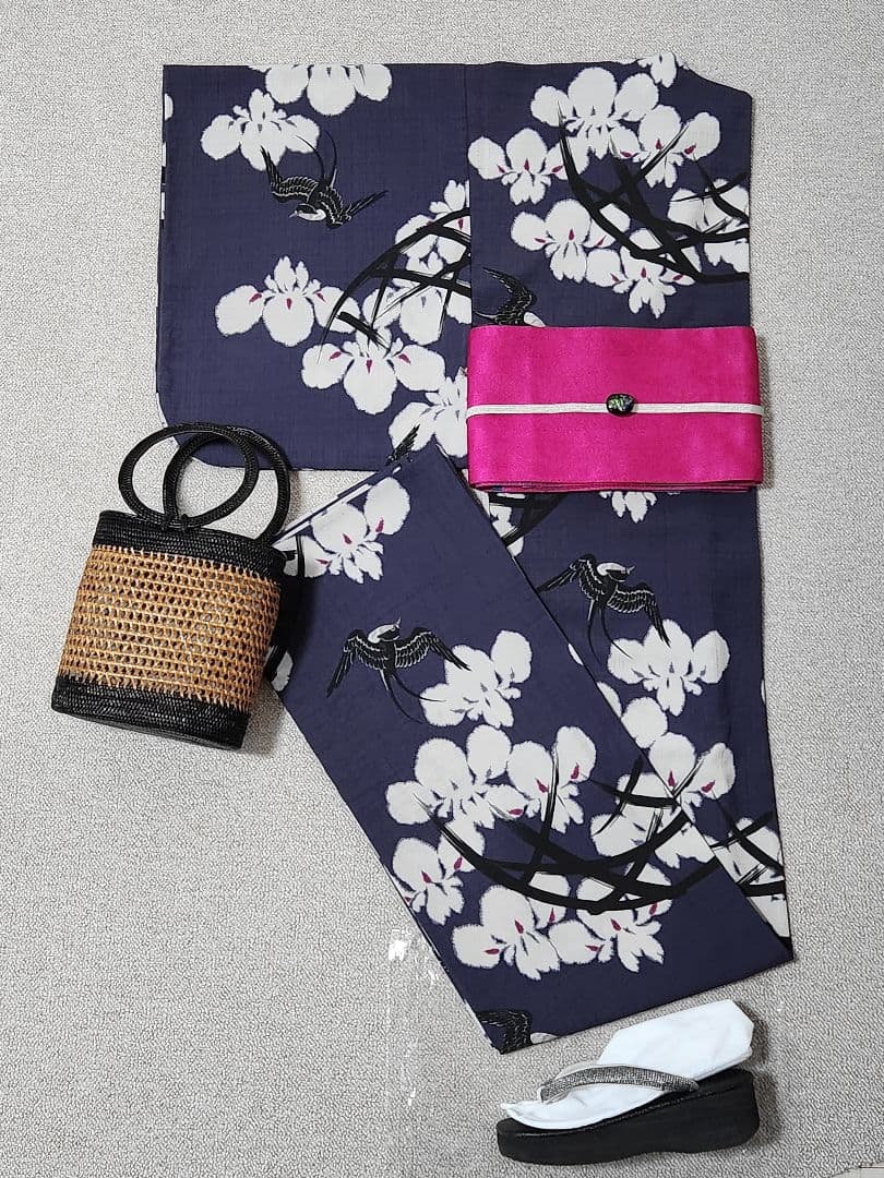 ★撫松庵★セオα 菖蒲×ツバメ柄 浴衣 レディース 大人