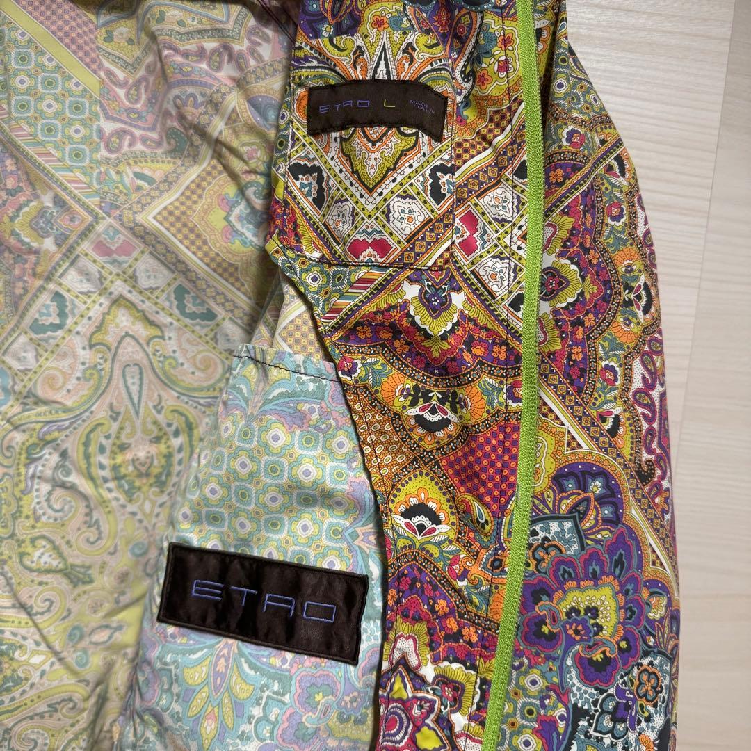 希少　ETRO ペイズリー　ナイロンジャケット　フード　パッカブル　サイズL