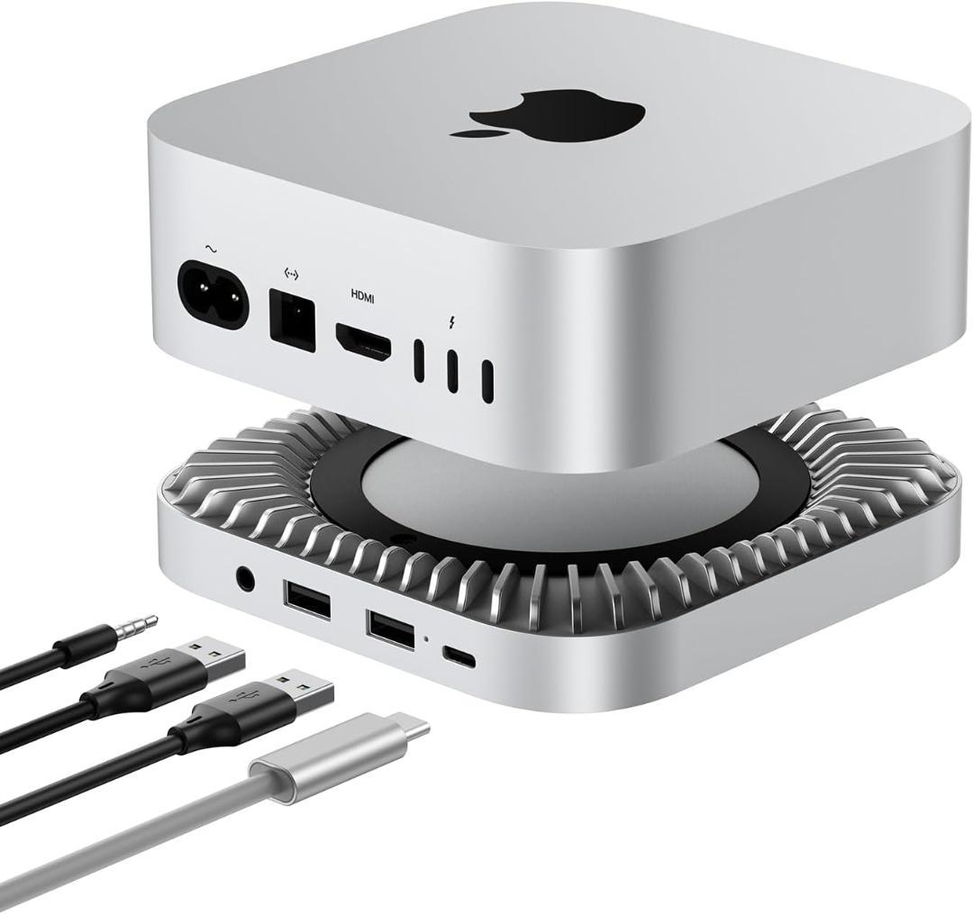 Apple Macmini M4用RayCueUSBハブと通気放熱スタンドセット