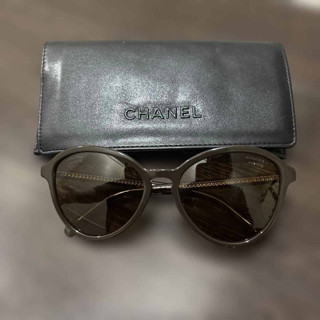 CHANEL ダークブラウン ラウンド　サングラス　シャネル