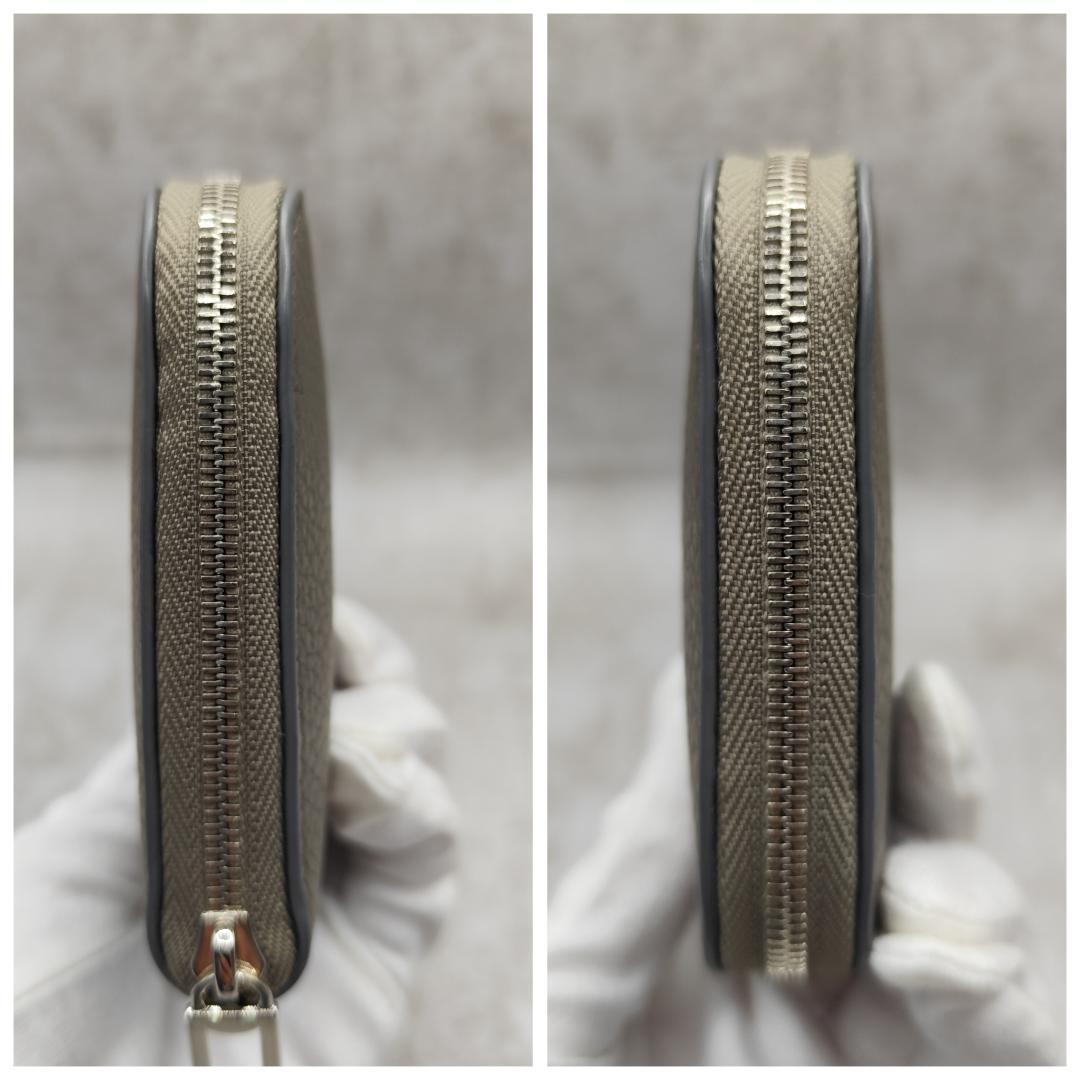 現行極美品！カミーユフォルネトリヨンレザーラウンドファスナー長財布 トープグレー