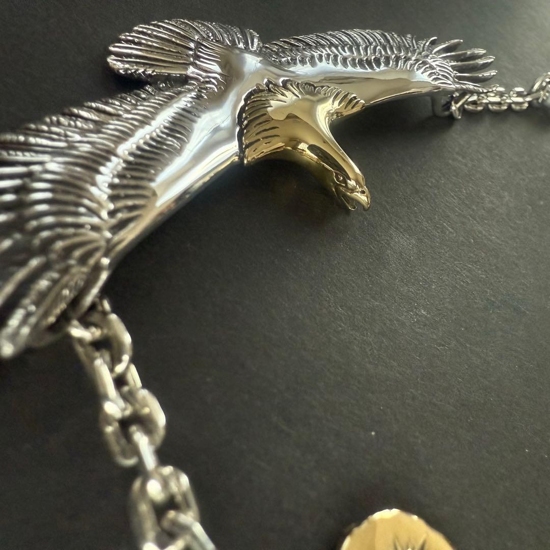 Silver925 シルバー 925 頭金 ネックレス イーグル 金メタル
