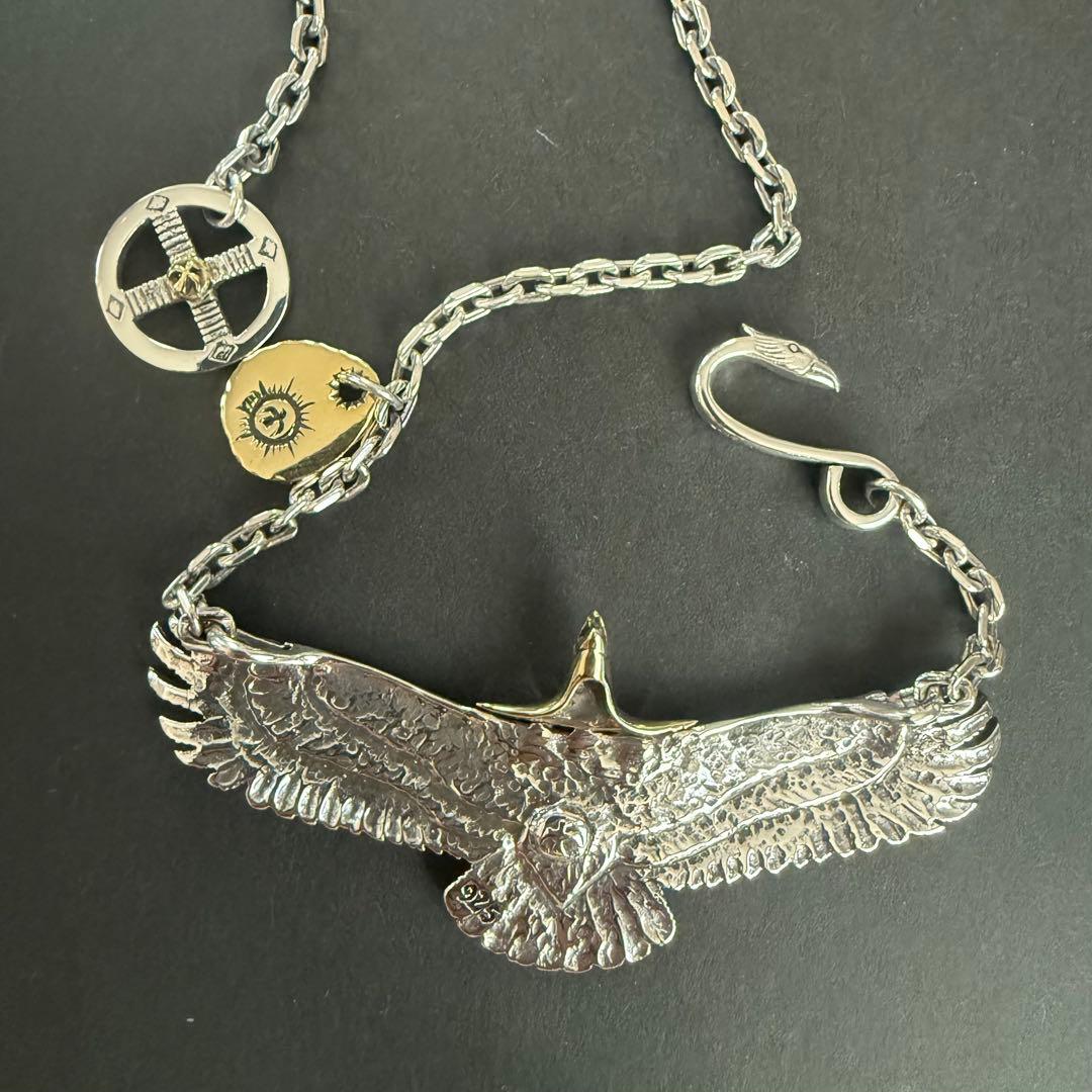 Silver925 シルバー 925 頭金 ネックレス イーグル 金メタル