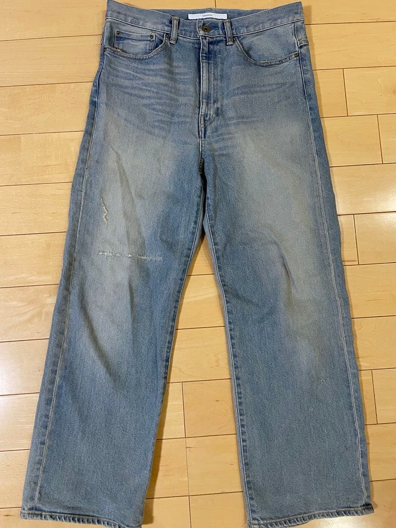 FRAMeWORK ヴィンテージ 加工 ワイド デニムストレートパンツ